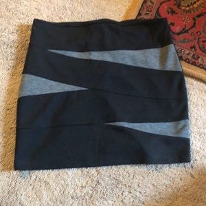 Grey and black mini skirt